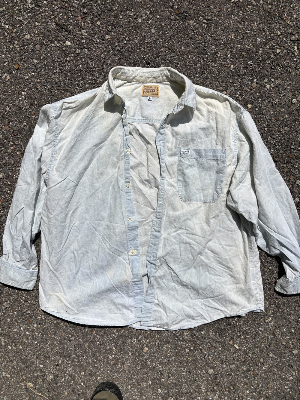 Y2K guess denim button up